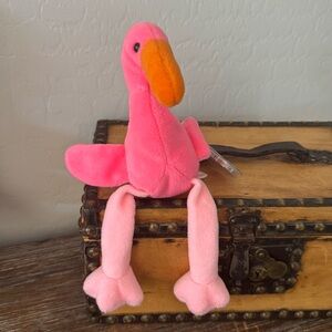 Pinky TY Beanie Baby Flamingo New!